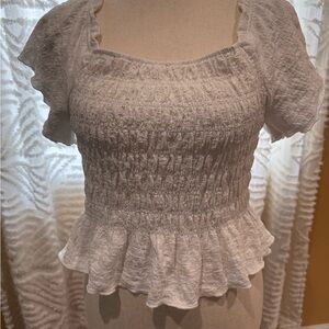Celebrity Pink White Ruffle Sleeve Blouse